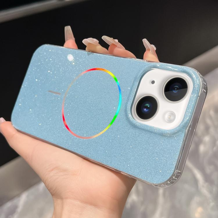 For iPhone 15 Glitter Powder Plating MagSafe IMD Full Coverage Phone Case