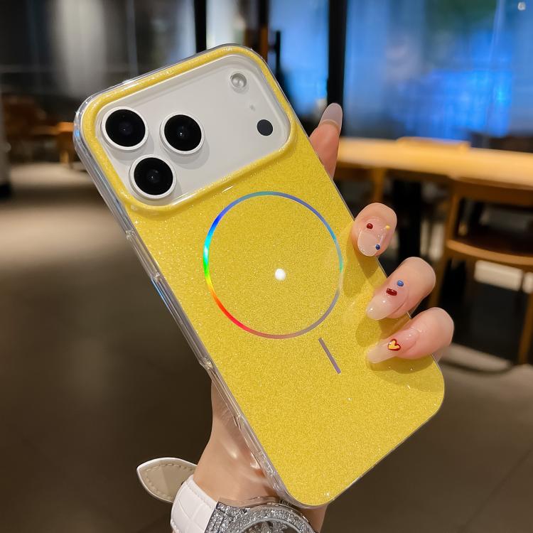 For iPhone 17 Pro Max Glitter Powder Plating MagSafe IMD Full Coverage Phone Case