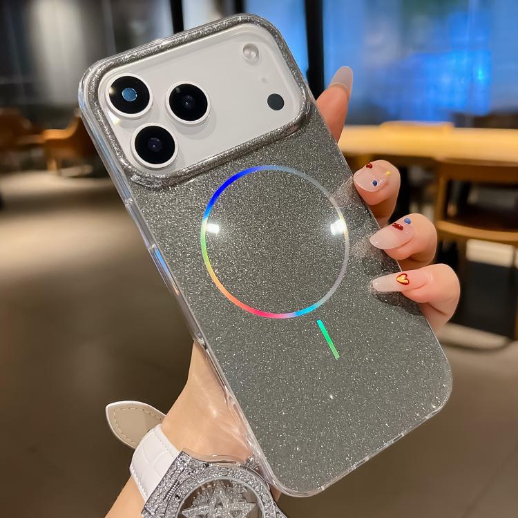 For iPhone 17 Pro Glitter Powder Plating MagSafe IMD Full Coverage Phone Case
