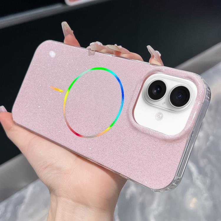 For iPhone 17 Glitter Powder Plating MagSafe IMD Full Coverage Phone Case