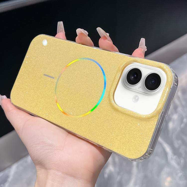 For iPhone 17 Glitter Powder Plating MagSafe IMD Full Coverage Phone Case