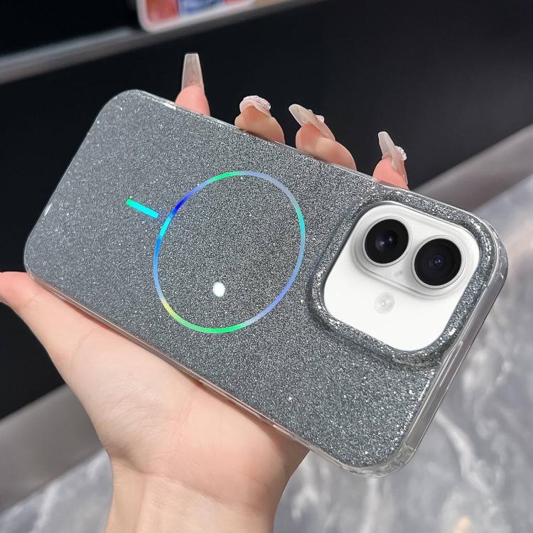 For iPhone 17 Glitter Powder Plating MagSafe IMD Full Coverage Phone Case