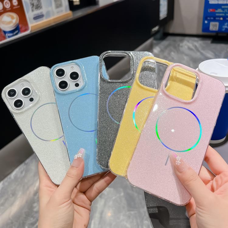 For iPhone 16 Pro Max Glitter Powder Plating MagSafe IMD Full Coverage Phone Case