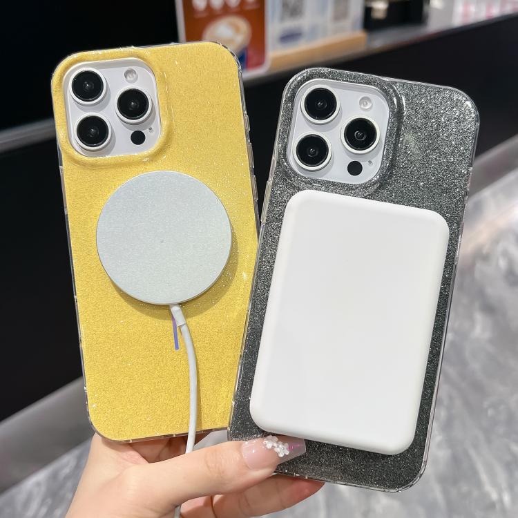 For iPhone 17 Pro Max Glitter Powder Plating MagSafe IMD Full Coverage Phone Case