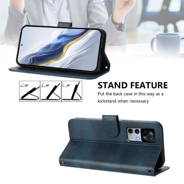 For Xiaomi 12T / 12T Pro / Redmi K50 Ultra Line Splicing Buckle Retro Leather Phone Case
