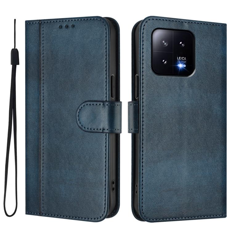 For Xiaomi 13 Line Splicing Buckle Retro Leather Phone Case