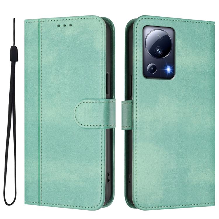 For Xiaomi 13 Lite 5G / Civi 2 Line Splicing Buckle Retro Leather Phone Case