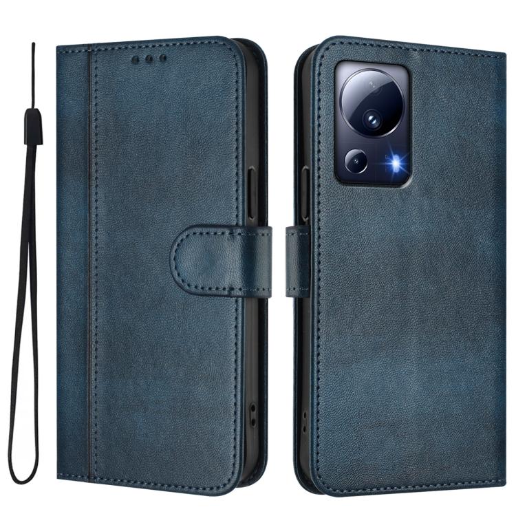 For Xiaomi 13 Lite 5G / Civi 2 Line Splicing Buckle Retro Leather Phone Case