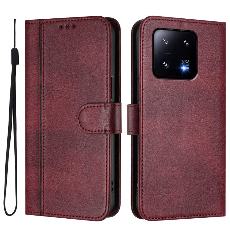 For Xiaomi 13 Pro 5G Line Splicing Buckle Retro Leather Phone Case