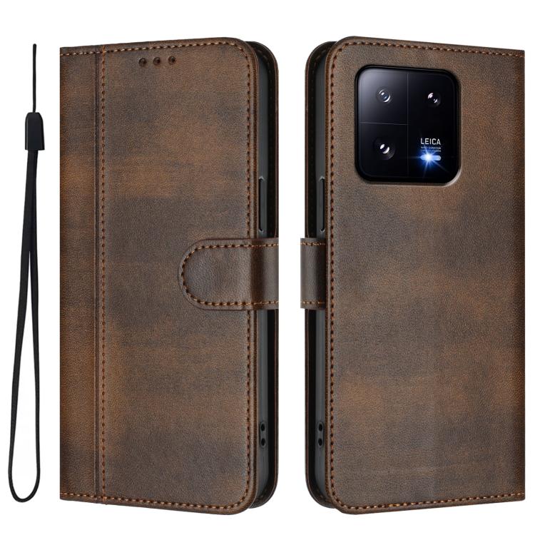 For Xiaomi 13 Pro 5G Line Splicing Buckle Retro Leather Phone Case