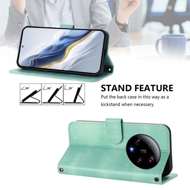 For Xiaomi 13 Ultra Line Splicing Buckle Retro Leather Phone Case