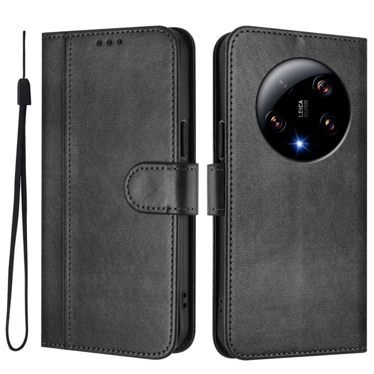 For Xiaomi 13 Ultra Line Splicing Buckle Retro Leather Phone Case
