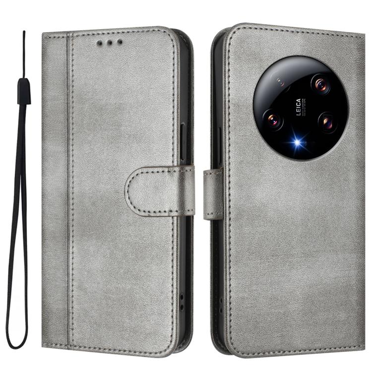 For Xiaomi 13 Ultra Line Splicing Buckle Retro Leather Phone Case