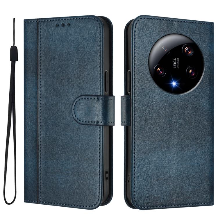 For Xiaomi 13 Ultra Line Splicing Buckle Retro Leather Phone Case