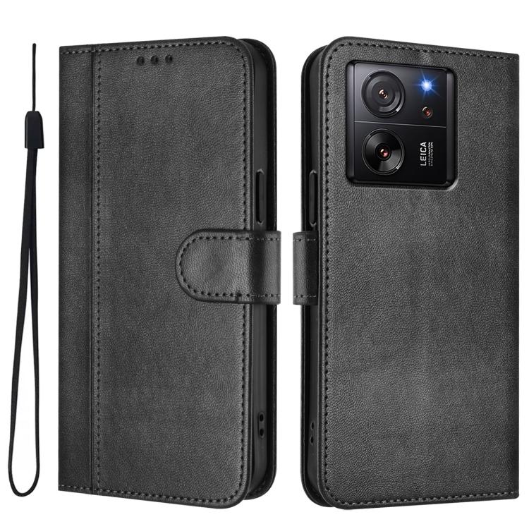 For Xiaomi 13T Pro 5G / 13T 5G Line Splicing Buckle Retro Leather Phone Case
