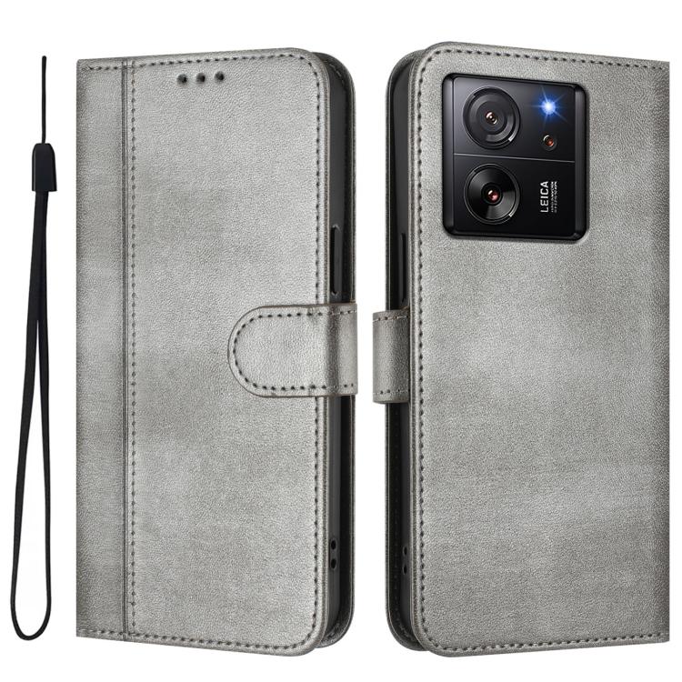 For Xiaomi 13T Pro 5G / 13T 5G Line Splicing Buckle Retro Leather Phone Case