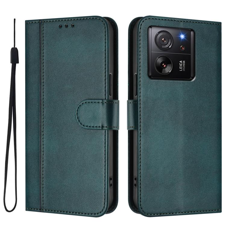 For Xiaomi 13T Pro 5G / 13T 5G Line Splicing Buckle Retro Leather Phone Case