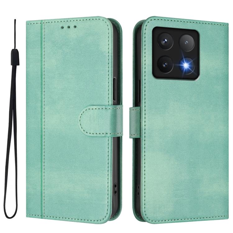 For Xiaomi 14T Pro 5G Line Splicing Buckle Retro Leather Phone Case