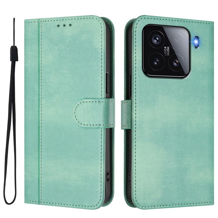 For Xiaomi 15 Line Splicing Buckle Retro Leather Phone Case