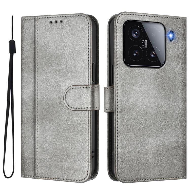 For Xiaomi 15 Line Splicing Buckle Retro Leather Phone Case