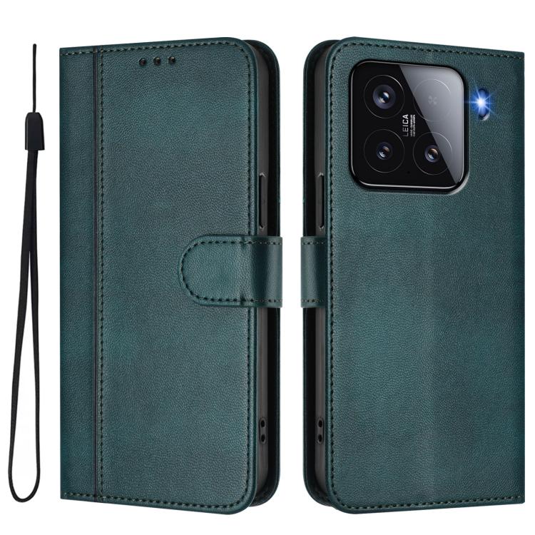 For Xiaomi 15 Line Splicing Buckle Retro Leather Phone Case