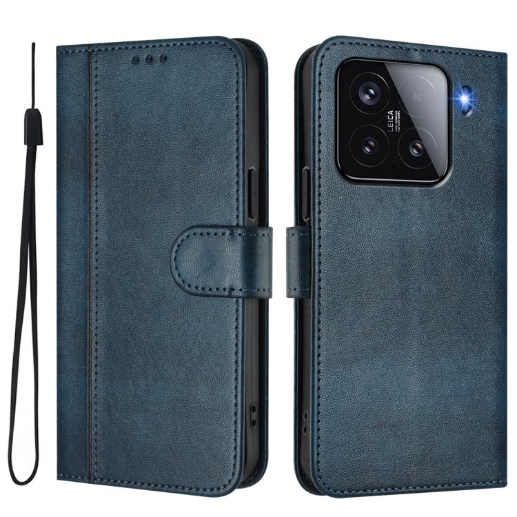 For Xiaomi 15 Line Splicing Buckle Retro Leather Phone Case