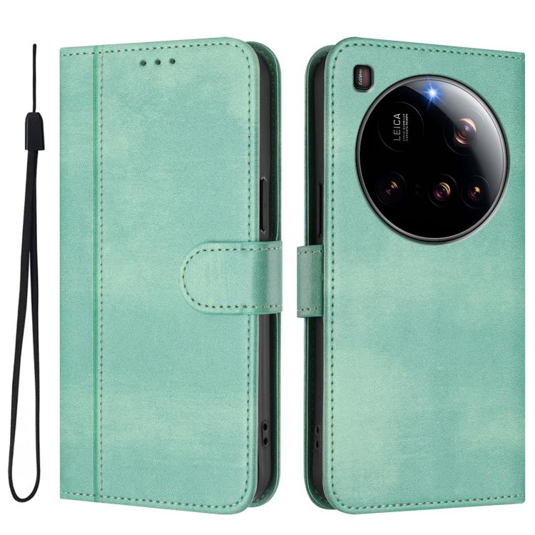 For Xiaomi 15 Ultra Line Splicing Buckle Retro Leather Phone Case