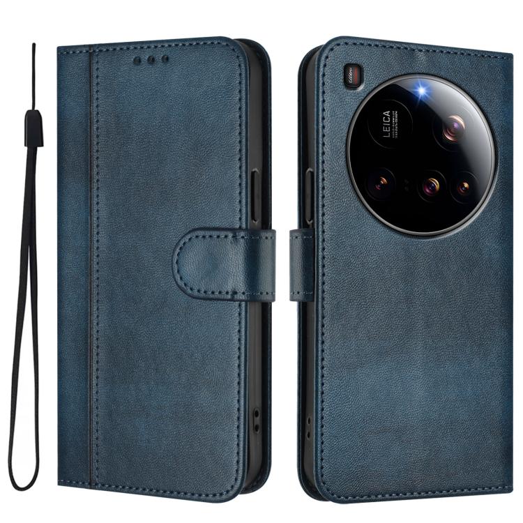 For Xiaomi 15 Ultra Line Splicing Buckle Retro Leather Phone Case