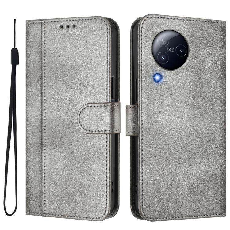 For Xiaomi Civi 3 5G Line Splicing Buckle Retro Leather Phone Case