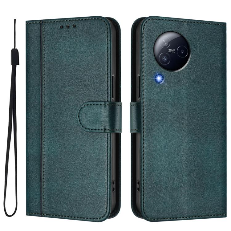 For Xiaomi Civi 3 5G Line Splicing Buckle Retro Leather Phone Case