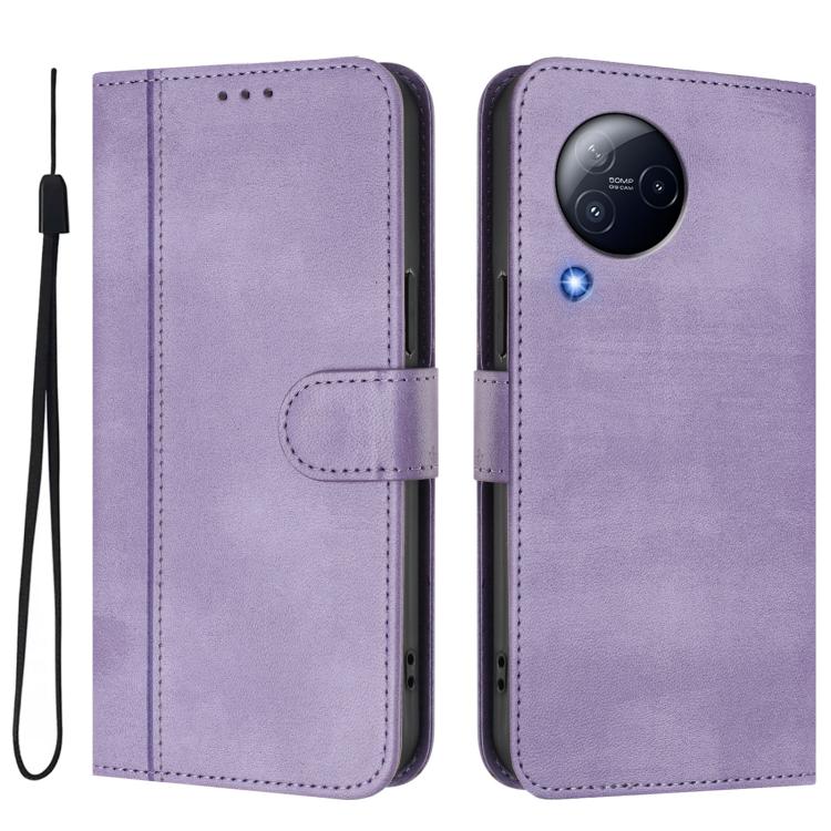 For Xiaomi Civi 3 5G Line Splicing Buckle Retro Leather Phone Case