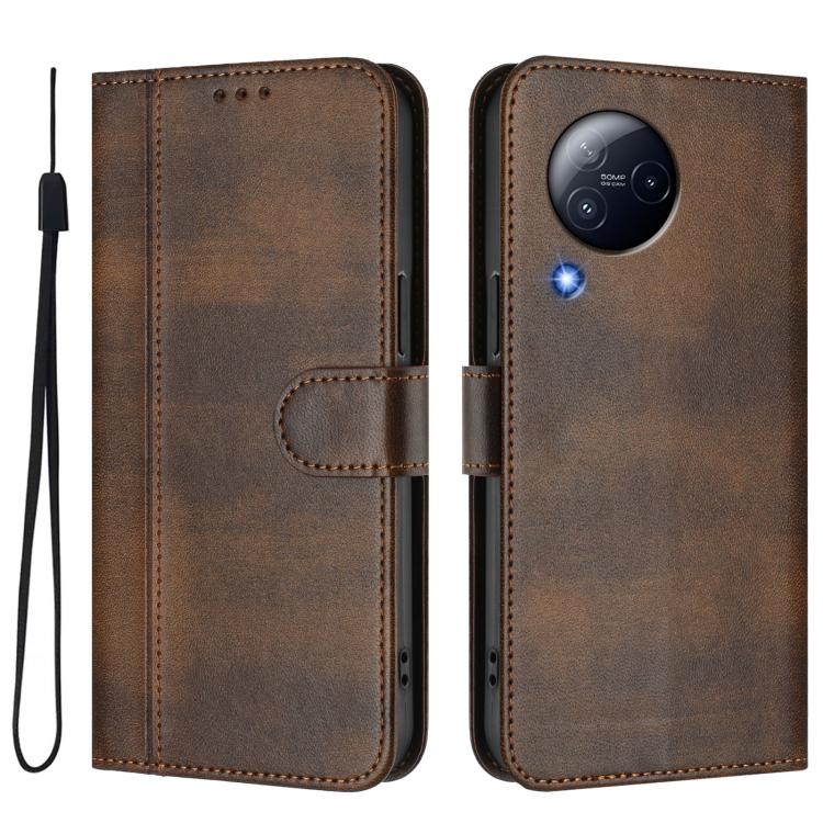 For Xiaomi Civi 3 5G Line Splicing Buckle Retro Leather Phone Case