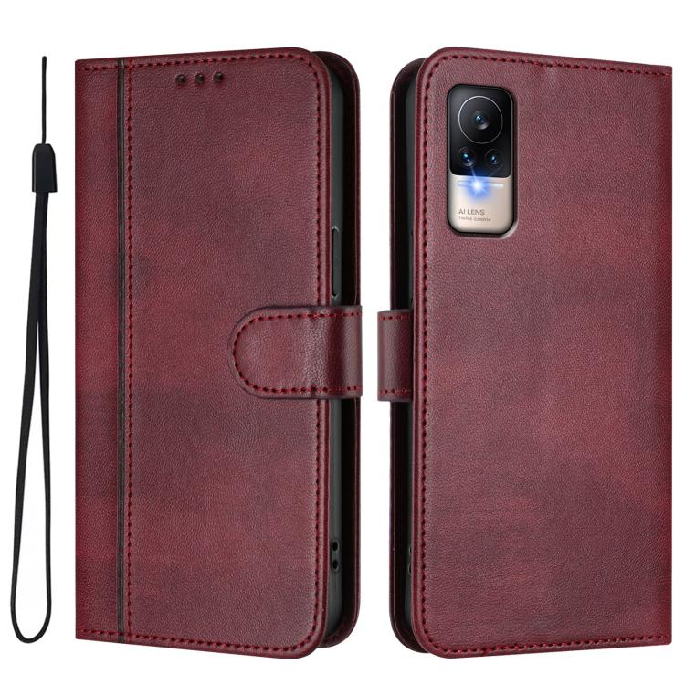 For Xiaomi Civi 1S Line Splicing Buckle Retro Leather Phone Case