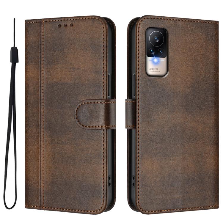 For Xiaomi Civi 1S Line Splicing Buckle Retro Leather Phone Case