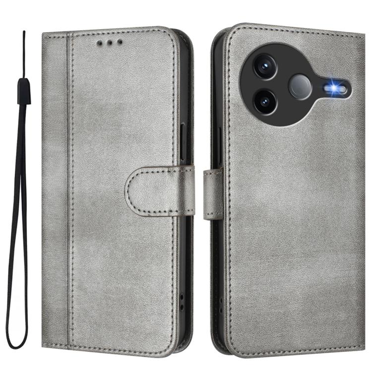For Xiaomi Poco F7 Pro 5G / Redmi K80 Line Splicing Buckle Retro Leather Phone Case