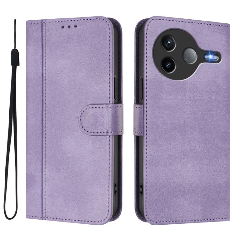 For Xiaomi Poco F7 Pro 5G / Redmi K80 Line Splicing Buckle Retro Leather Phone Case