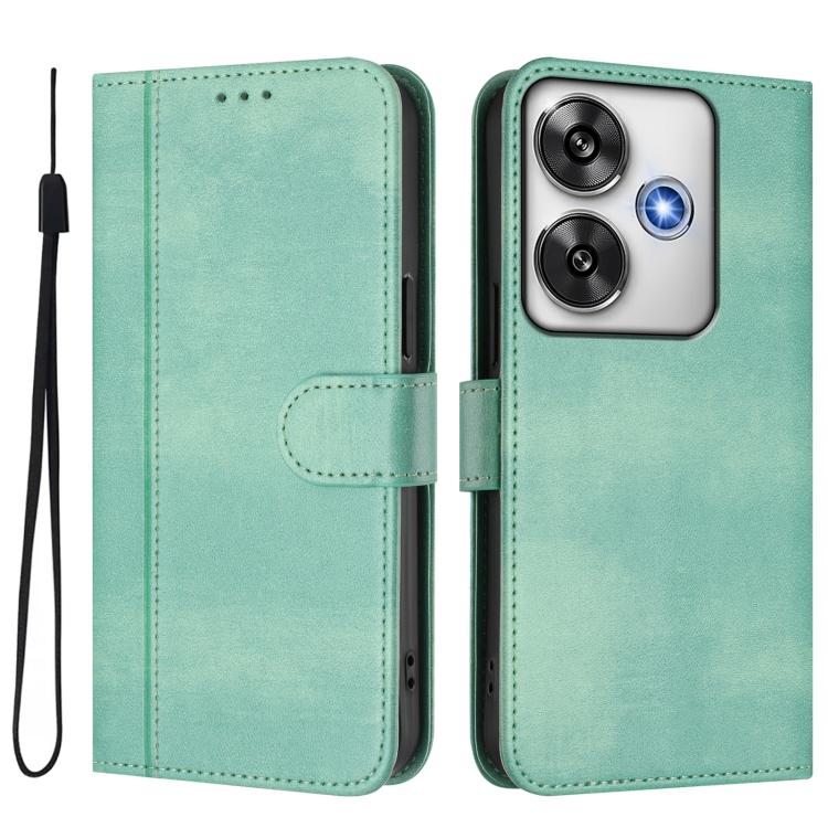For Xiaomi Poco F6 5G Line Splicing Buckle Retro Leather Phone Case