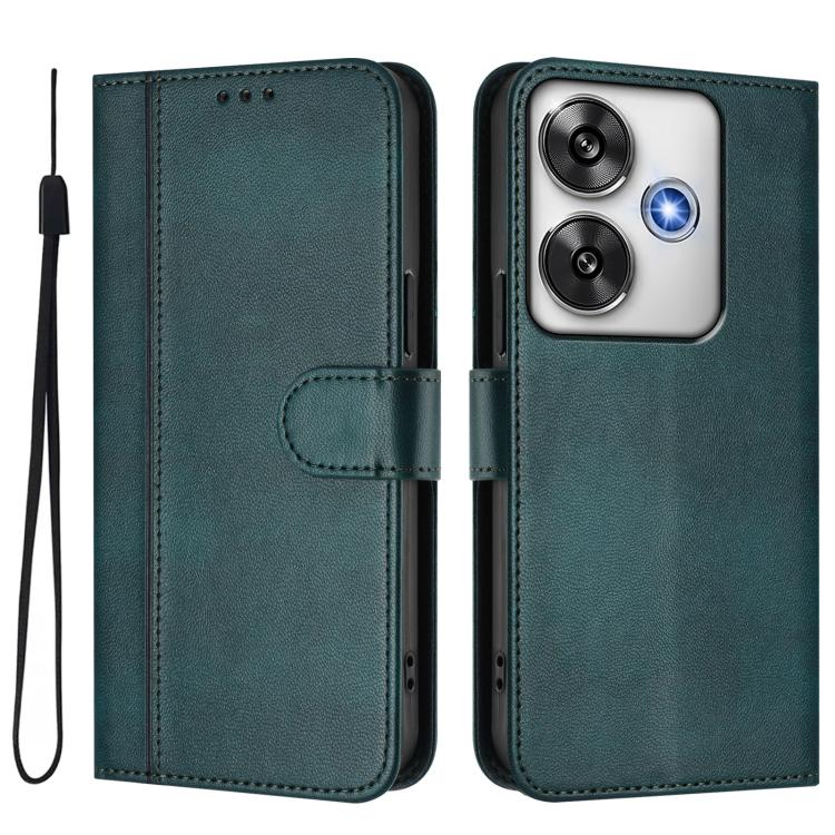 For Xiaomi Poco F6 5G Line Splicing Buckle Retro Leather Phone Case