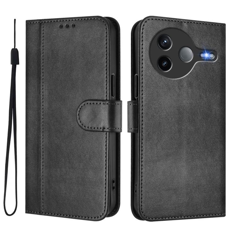 For Xiaomi Poco F7 Ultra 5G / Redmi K80 Pro Line Splicing Buckle Retro Leather Phone Case