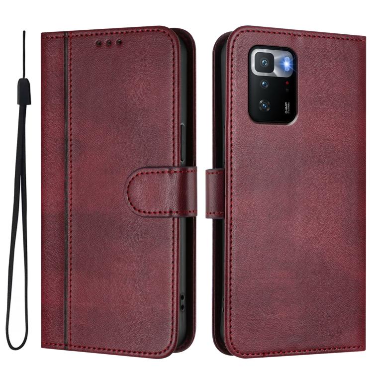 For Xiaomi Poco X3 GT Line Splicing Buckle Retro Leather Phone Case
