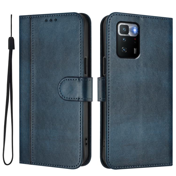 For Xiaomi Poco X3 GT Line Splicing Buckle Retro Leather Phone Case