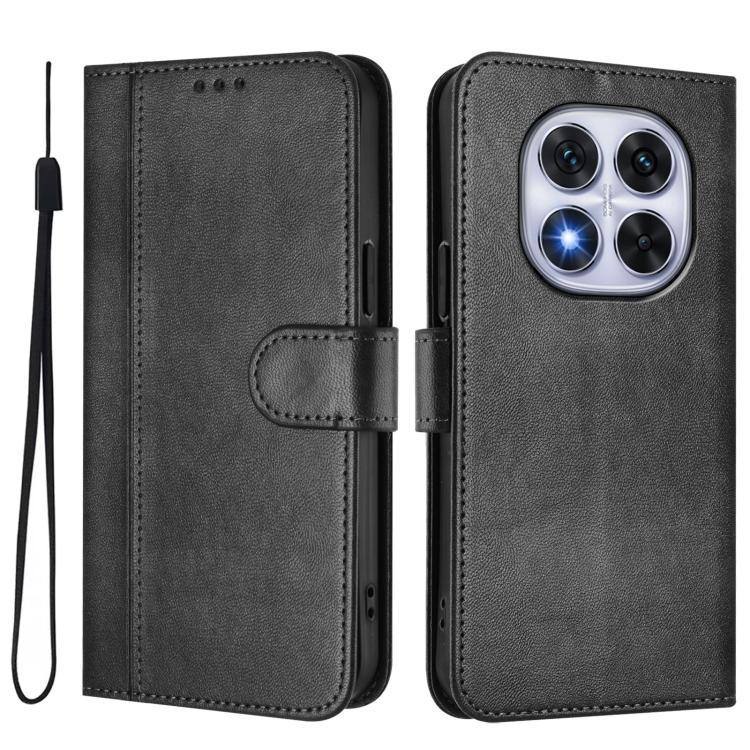 For Xiaomi Poco X7 5G / Redmi Note 14 Pro 5G Line Splicing Buckle Retro Leather Phone Case