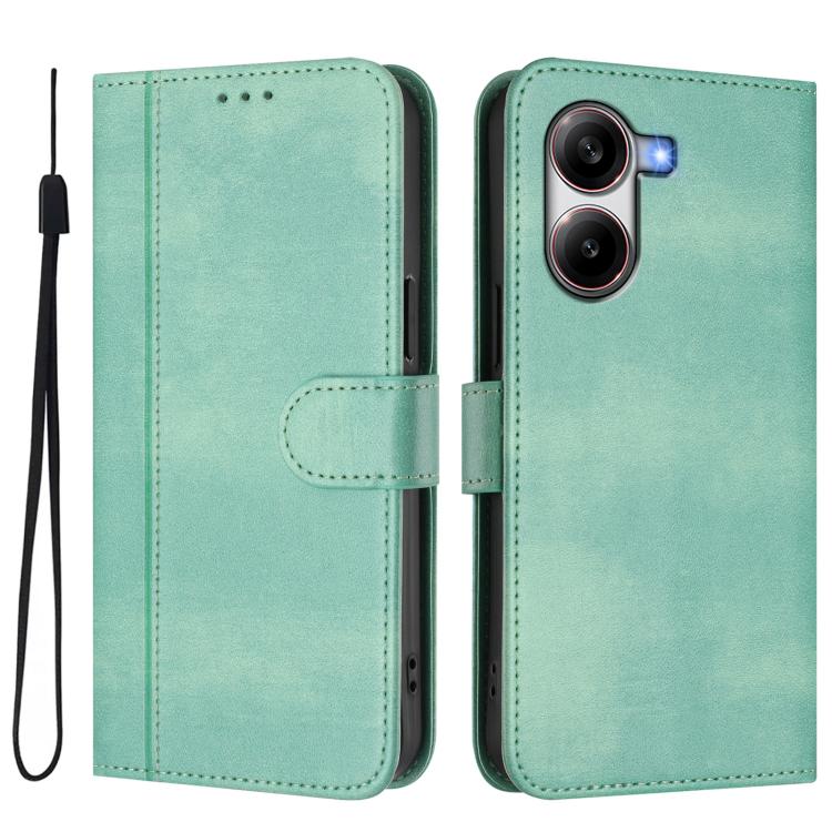 For Xiaomi Poco X7 Pro 5G Line Splicing Buckle Retro Leather Phone Case