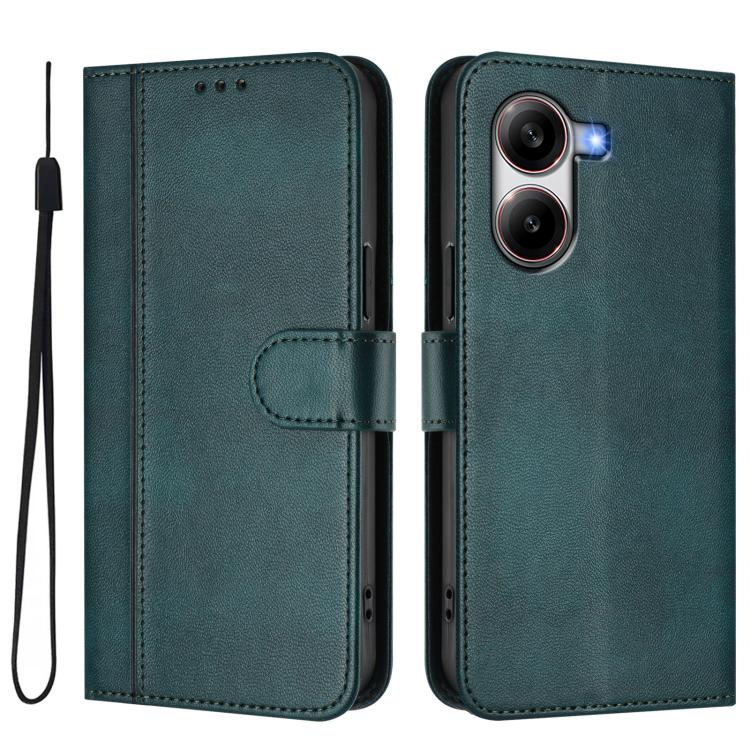 For Xiaomi Poco X7 Pro 5G Line Splicing Buckle Retro Leather Phone Case
