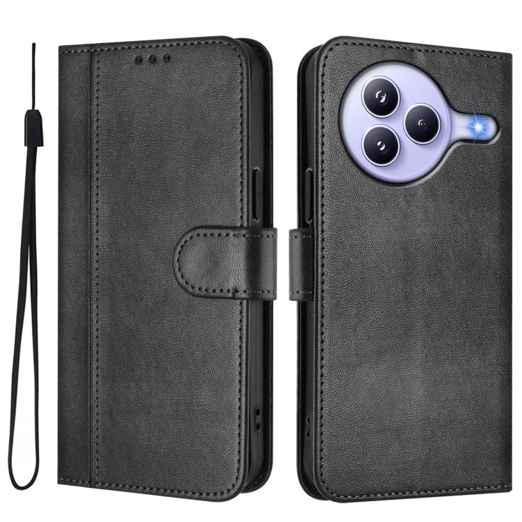 For Xiaomi Civi 5 Pro 5G Line Splicing Buckle Retro Leather Phone Case