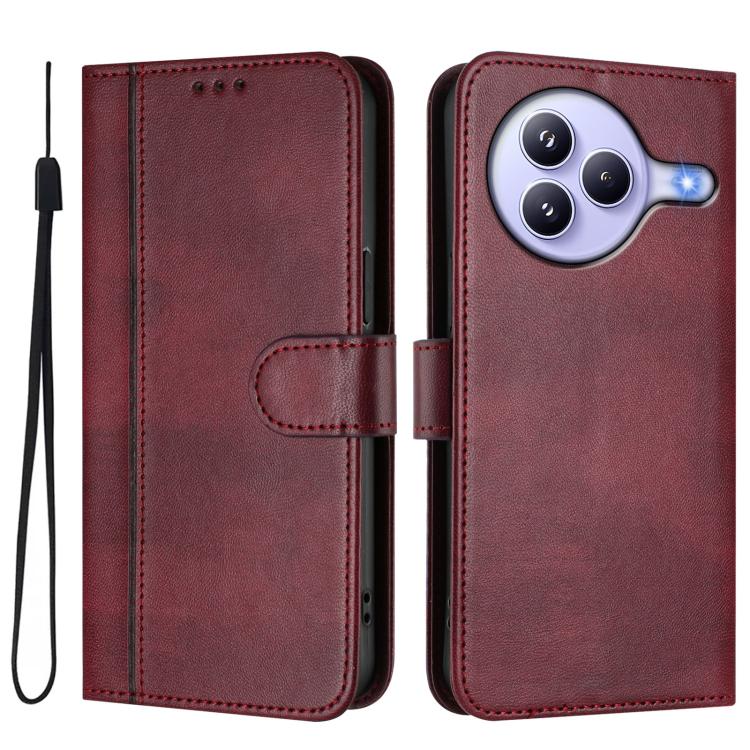 For Xiaomi Civi 5 Pro 5G Line Splicing Buckle Retro Leather Phone Case