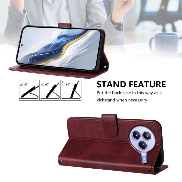 For Xiaomi Civi 5 Pro 5G Line Splicing Buckle Retro Leather Phone Case