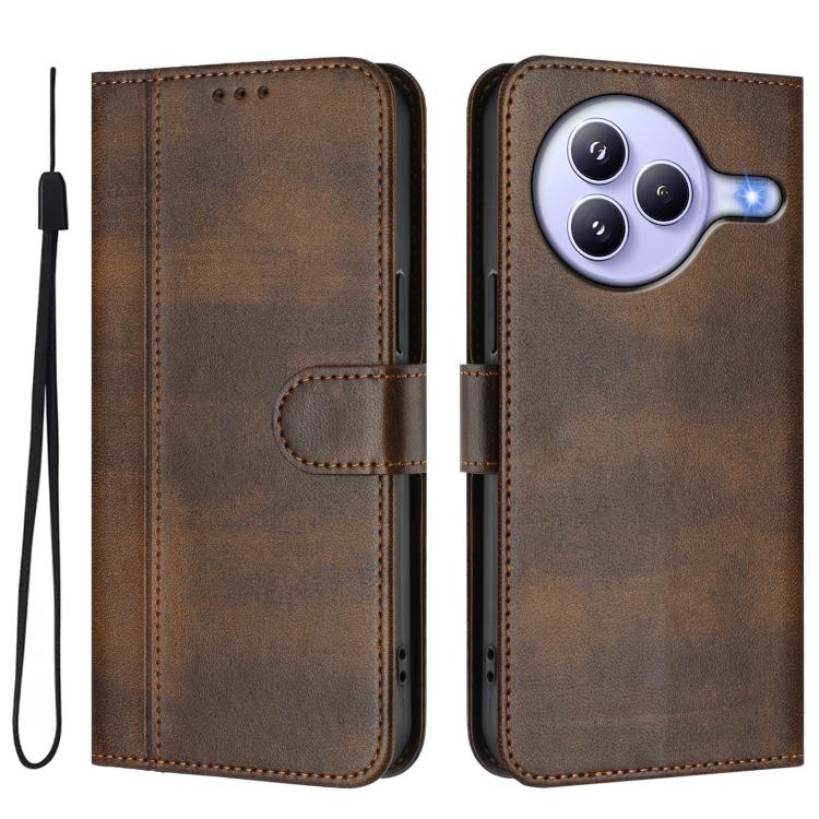 For Xiaomi Civi 5 Pro 5G Line Splicing Buckle Retro Leather Phone Case