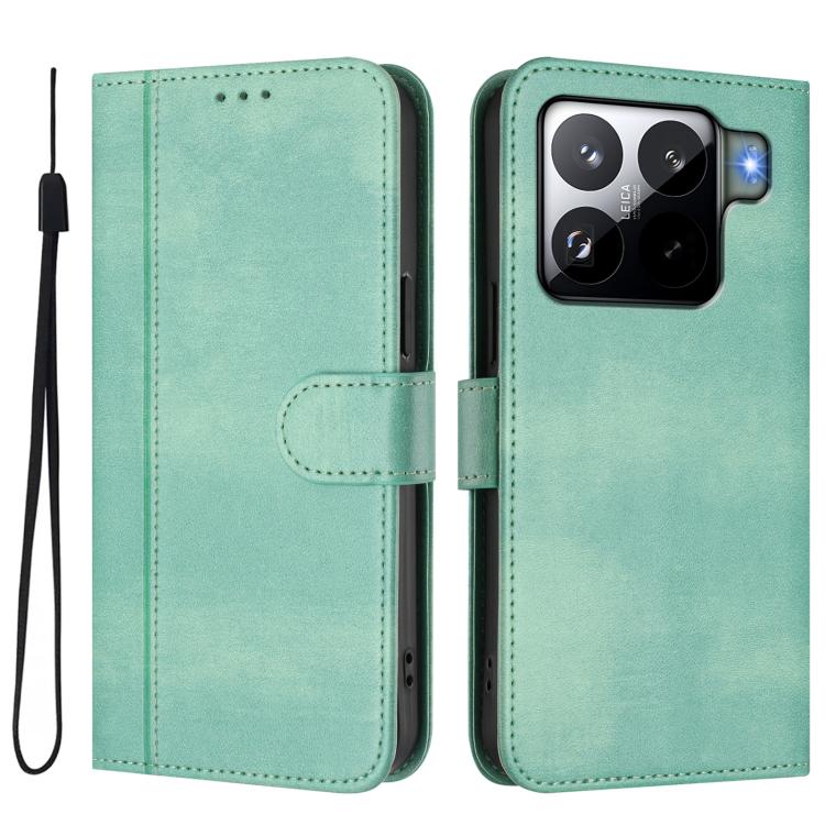 For Xiaomi 15S Pro 5G Line Splicing Buckle Retro Leather Phone Case