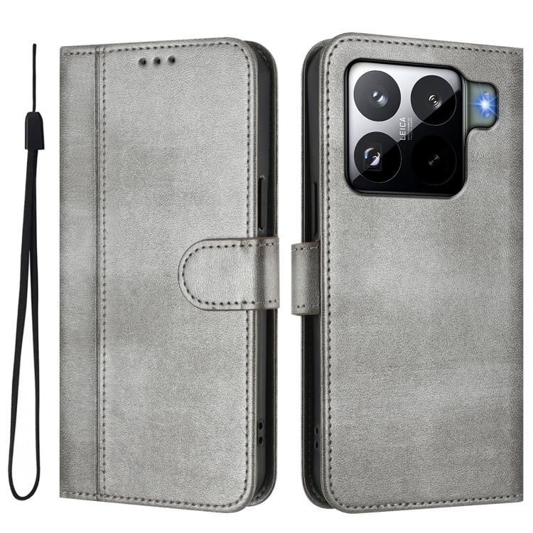 For Xiaomi 15S Pro 5G Line Splicing Buckle Retro Leather Phone Case